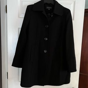 Black pea coat with buttons